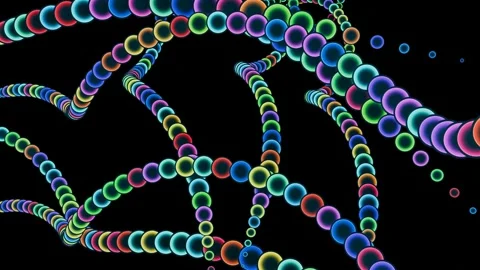 Fun dancing snakes of brightly colored balloons in a seamless loop. Stock Footage 289139245