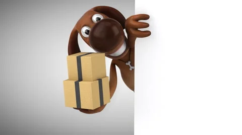 Fun dog - 3D Animation Stock Footage