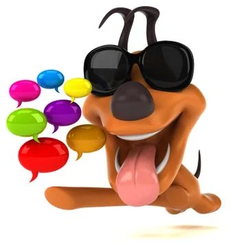 Fun dog - 3D Illustration Stock Illustration