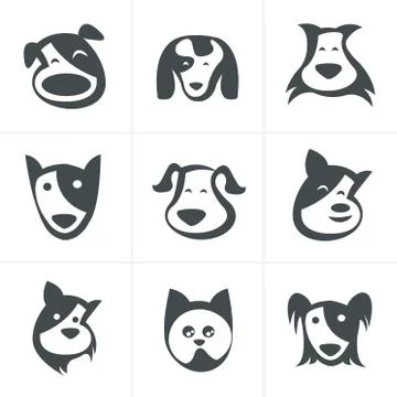 Fun dog icon vector Stock Illustration