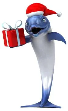 Fun Dolphin - 3D Illustration Stock Illustration