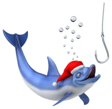 Fun Dolphin - 3D Illustration Stock Illustration