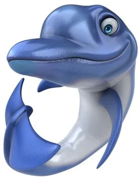 Fun Dolphin - 3D Illustration Stock Illustration