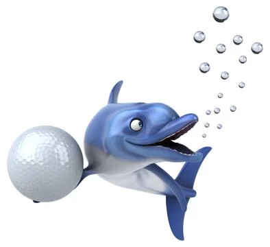 Fun dolphin - 3D Illustration Stock Illustration