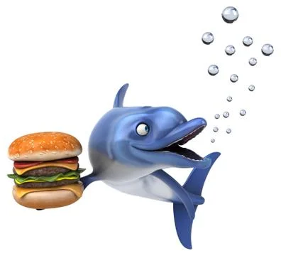 Fun dolphin - 3D Illustration Stock Illustration