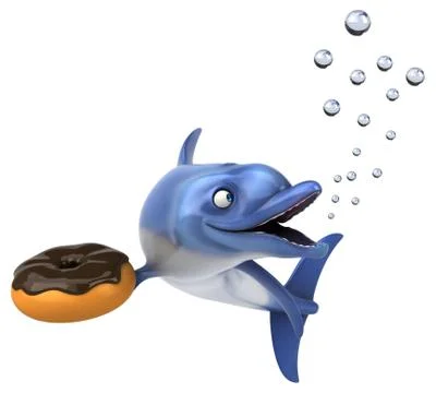 Fun dolphin - 3D Illustration Stock Illustration