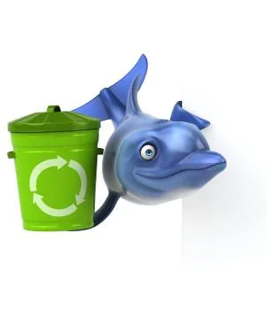 Fun dolphin - 3D Illustration Stock Illustration