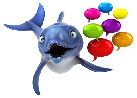 Fun dolphin - 3D Illustration Stock Illustration