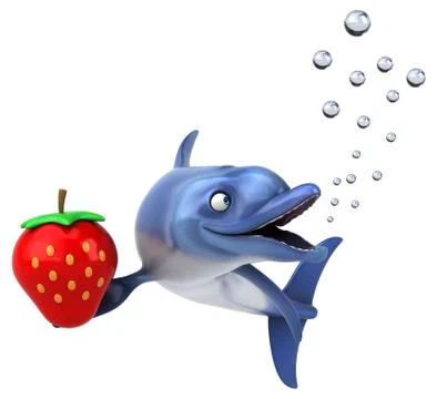 Fun dolphin - 3D Illustration Stock Illustration