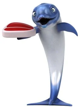 Fun dolphin - 3D Illustration Stock Illustration