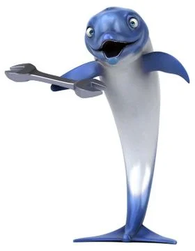Fun dolphin - 3D Illustration Stock Illustration