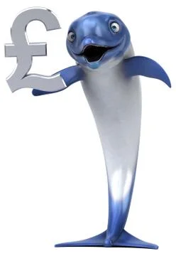 Fun dolphin - 3D Illustration Stock Illustration