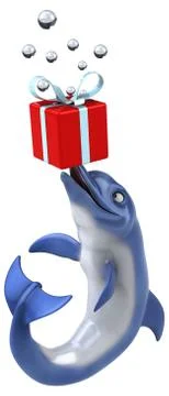 Fun dolphin - 3D Illustration Stock Illustration