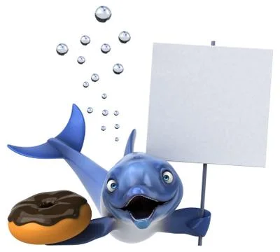 Fun dolphin - 3D Illustration Stock Illustration