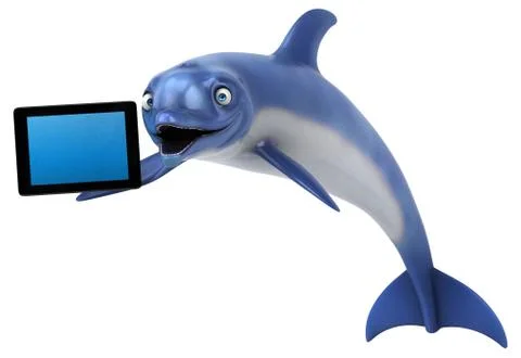 Fun dolphin - 3D Illustration Stock Illustration