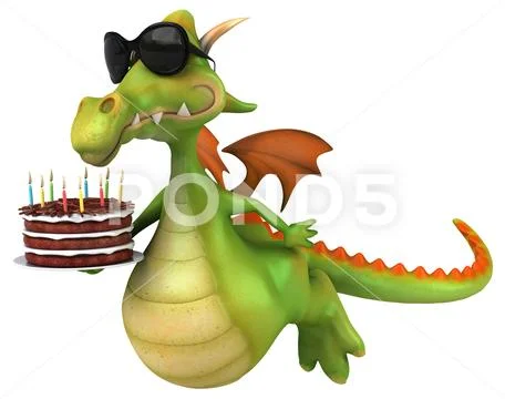 Fun dragon - 3D illustration Stock Illustration