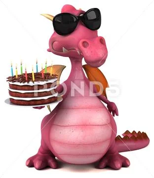 Fun dragon - 3D Illustration Stock Illustration