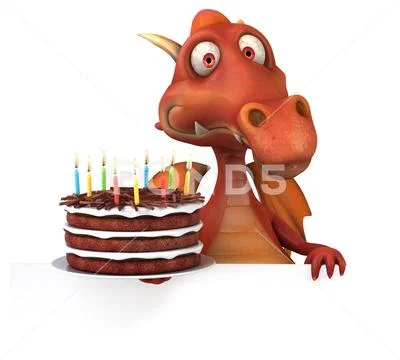 Fun dragon - 3D Illustration Stock Illustration