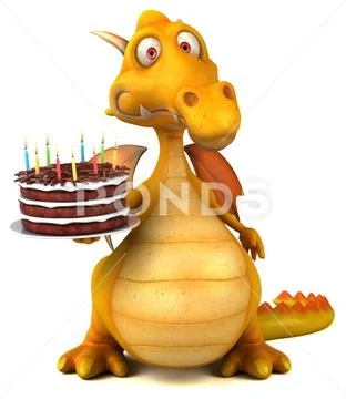 Fun dragon - 3D illustration Stock Illustration
