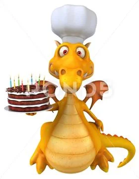 Fun dragon - 3D illustration Stock Illustration