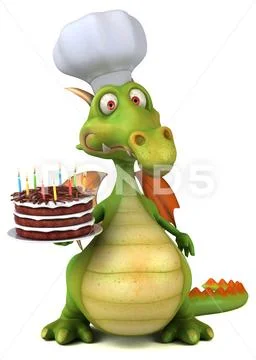 Fun dragon - 3D illustration Stock Illustration