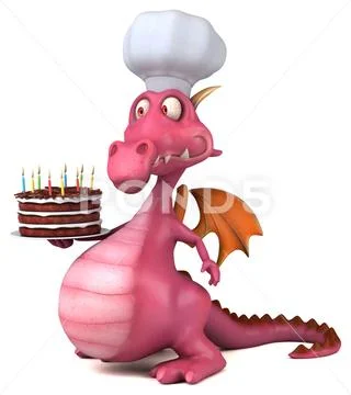 Fun dragon - 3D Illustration Stock Illustration