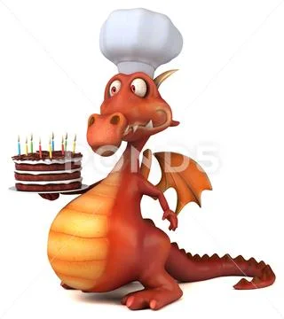 Fun dragon - 3D Illustration Stock Illustration
