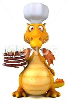 Fun dragon - 3D illustration Stock Illustration