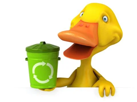 Fun duck - 3D Illustration Stock Illustration