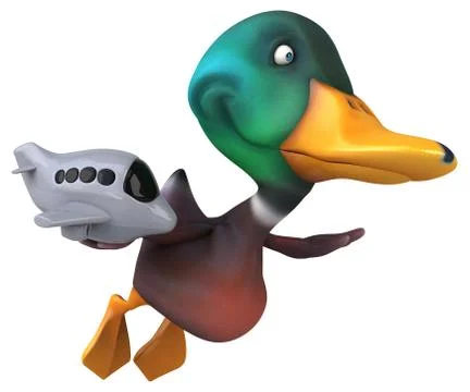 Fun duck - 3D Illustration Stock Illustration