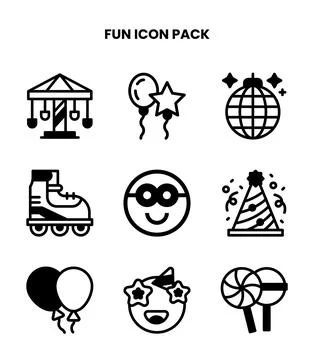 Fun DuoTone Graphics Icons Pack 库存插图