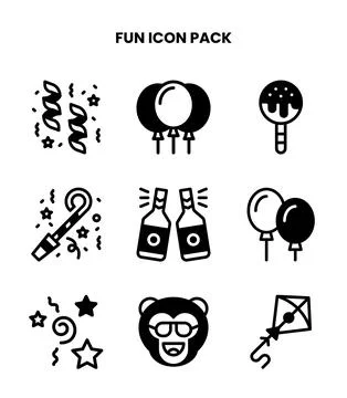 Fun DuoTone Scalable Icons Pack Stock Illustration