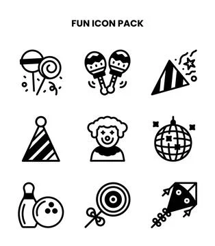 Fun DuoTone Set Icons Pack Stock Illustration
