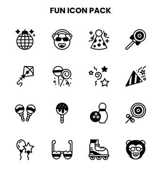 Fun DuoTone UI Icons Pack Stock Illustration