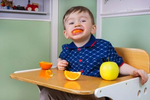 Fun during fruit time Stock Photos