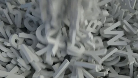 Fun dynamic letters falling into a pile Stock Footage 81315598
