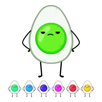 Fun egg character cartoon vector graphic Stock Illustration