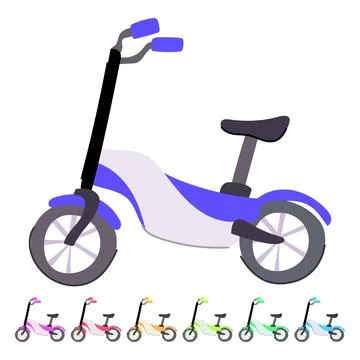 Fun electric scooter vector cartoon graphic Ilustração Stock