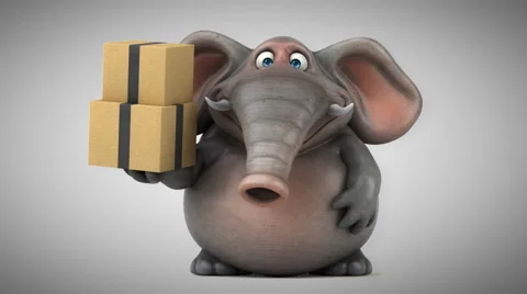 Fun elephant - 3D Animation Stock Footage