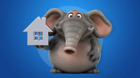 Fun elephant - 3D Animation Stock Footage
