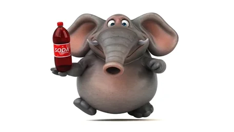 Fun elephant - 3D Animation Stock Footage 73543527