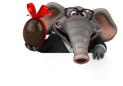 Fun elephant - 3D Illustration Illustrazione stock