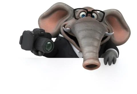 Fun elephant - 3D Illustration Stock Illustration
