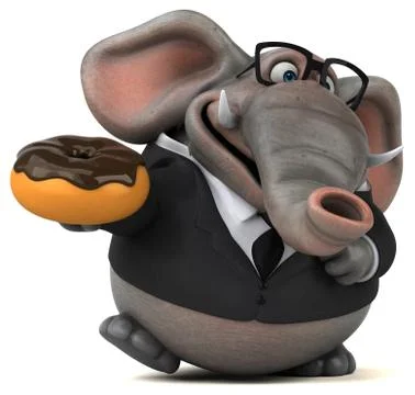 Fun elephant - 3D Illustration Stock Illustration