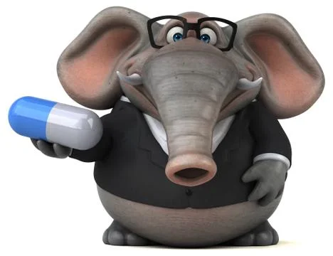 Fun elephant - 3D Illustration Stock Illustration