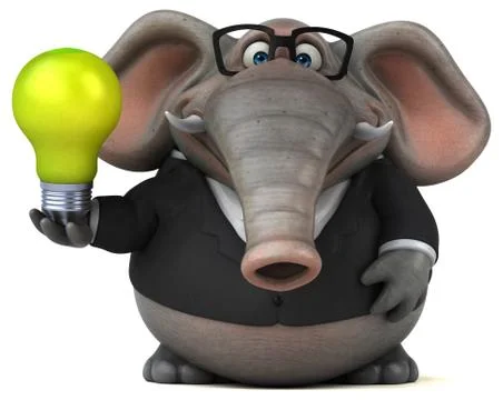 Fun elephant - 3D Illustration Stock Illustration