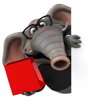 Fun elephant - 3D Illustration Stock Illustration