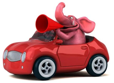 Fun elephant - 3D Illustration Stock Illustration
