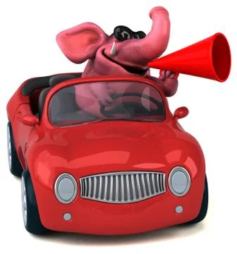Fun elephant - 3D Illustration Stock Illustration