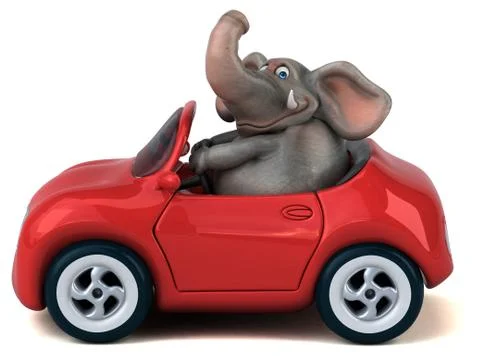 Fun elephant - 3D Illustration Stock Illustration